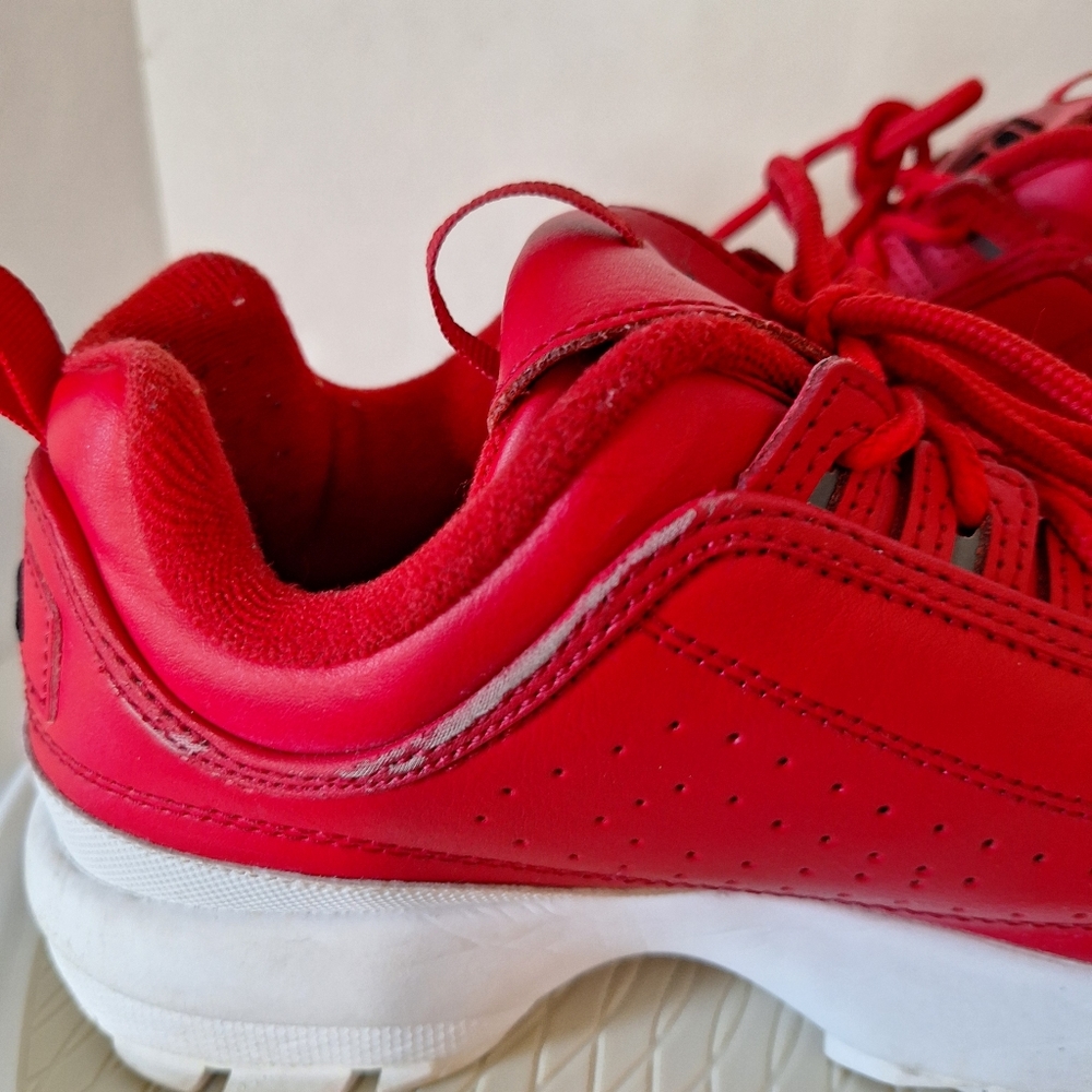 《FINAL》Fila>>>Red leather chunky sneakers with white soles 🤍women size 9.5 - Picture 11 of 12